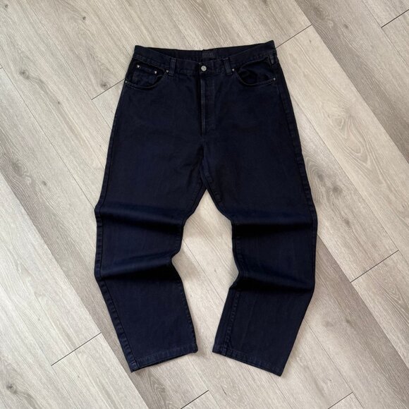 Vintage Versace Jeans Couture Straight Leg Navy Blue Jeans Pants - Size 38x32 - Picture 2 of 12